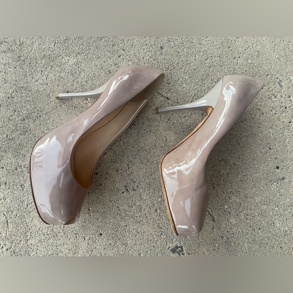 Giuseppe Zanotti Patent Leather peep-toe high-heeled pump BeigeSz39made in Italy - Picture 8 of 10